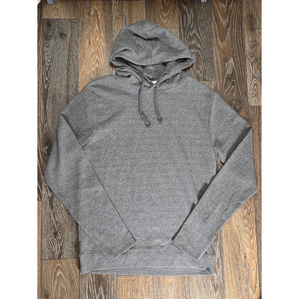 Cotton & Co Mens Size Medium Grey Waffle Pullover Hoodie Sweatshirt NWT
